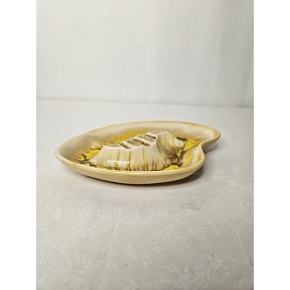 Mid Century Ceramic Ashtray Maddux Of California Handcrafted Art Pottery Yellow - Picture 3 of 9